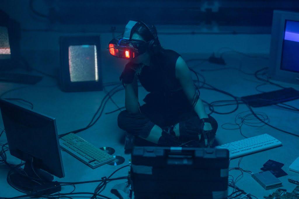 a man with VR glasses