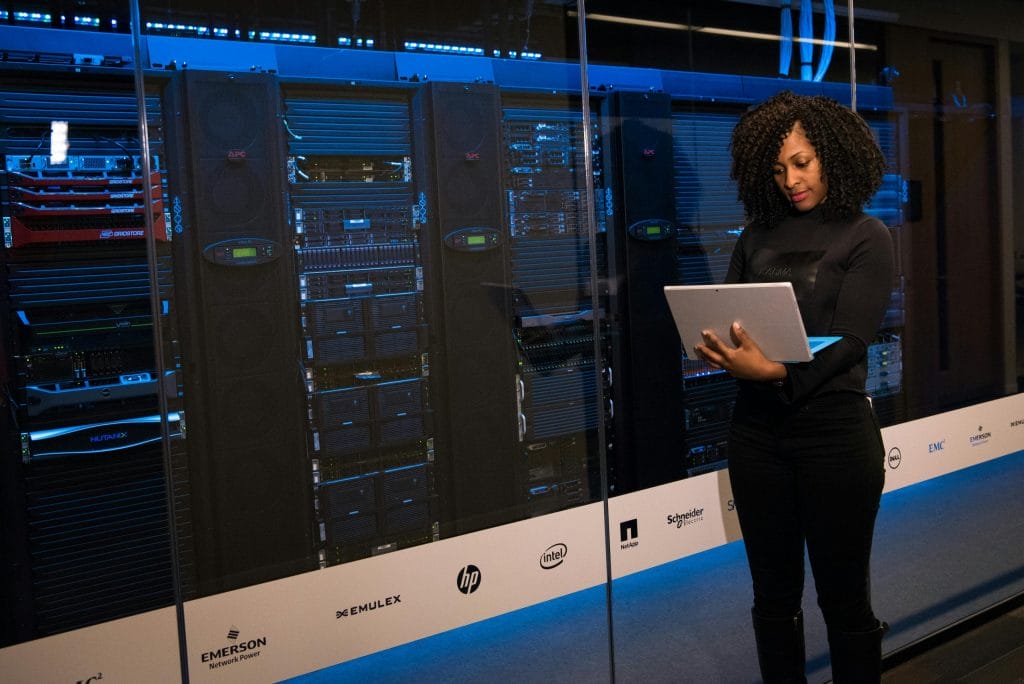 A data analyst in the workspace