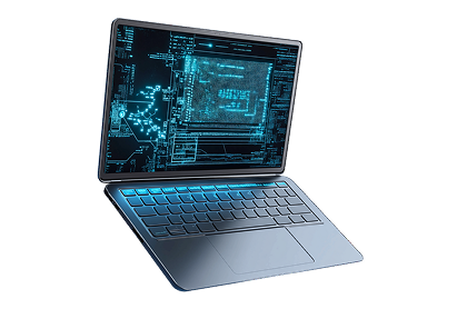 A laptop displaying code and dashboards as a part of the machine learning development process.