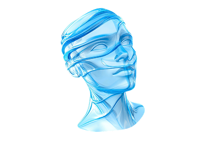 A floating user icon visualizing the personalization capabilities of AI technology.