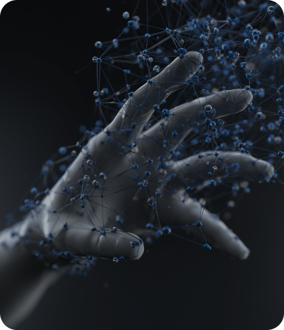 Human hand entangled in DNA data, symbolizing age and gender recognition.